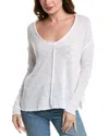 Project Social T Mae Textured V-neck Top In White