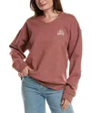Project Social T Giddy Up Embroidered Cut Crew Sweatshirt In Red