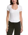 Project Social T Gina Scoop Notch Neck Rib T-shirt In White