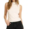 Project Social T Chasing You Funnel Neck Tank Top In Mother Of Pearl In White