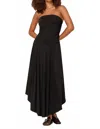 Project Social T Goddess Strapless Shirred Maxi Dress In Black In Black