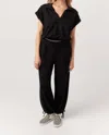 Project Social T Going Places Mixed Textured Collared Pullover In Black In Black
