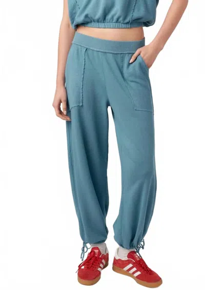 Project Social T Going Places Mixed Textured Pant In Black In Blue