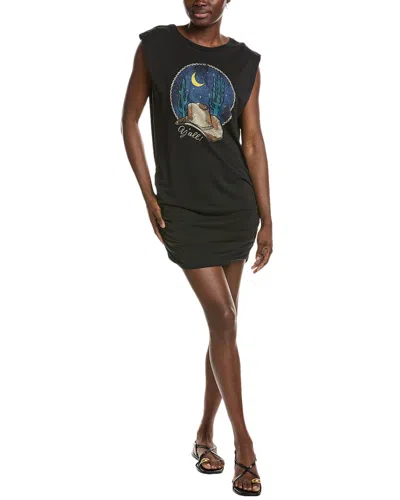 Project Social T Good Night Y'all Side Ruched T-shirt Dress In Black