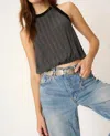 Project Social T Groovy Textured Bubble Tank In Black In Black