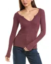 Project Social T Haleigh Marled Rib Top In Purple