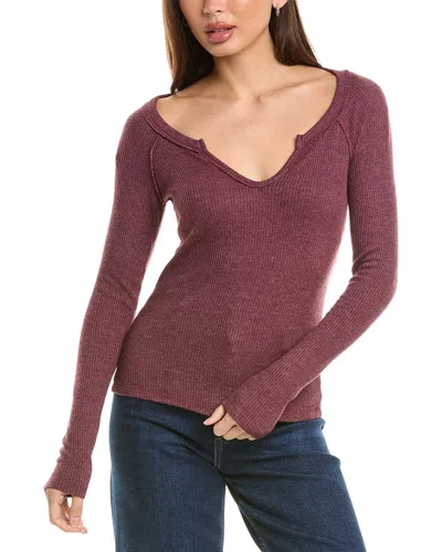 Project Social T Haleigh Marled Rib Top In Purple