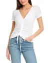 Project Social T Happy Hour Pointelle Ruched Back Top