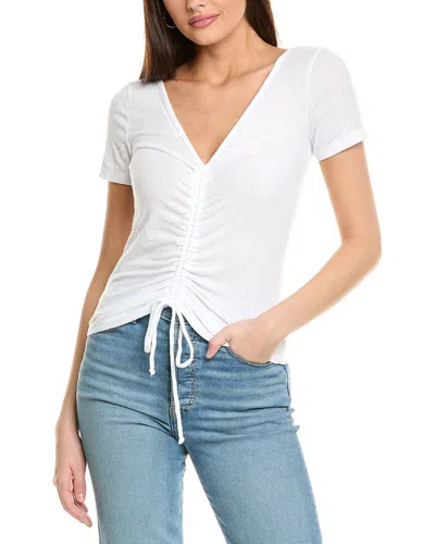 Project Social T Happy Hour Pointelle Ruched Back Top