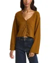 Project Social T Harmony Brushed Rib Cardigan In Orange