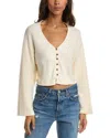 Project Social T Harmony Brushed Rib Cardigan In White