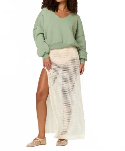 Project Social T Hazel Scoop Neck Sweatshirt In Dark Sage In Green