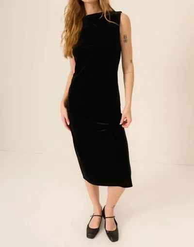 Project Social T Heading Out Velvet Dress In Black