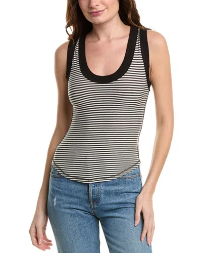 Project Social T Hits Different Striped Ringer Tank In Black