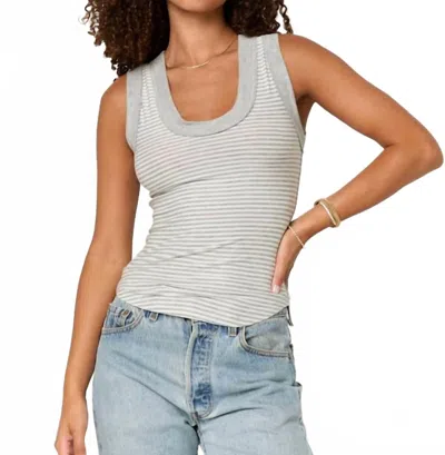 Project Social T Hits Different Striped Tank In Heather Grey In Gray