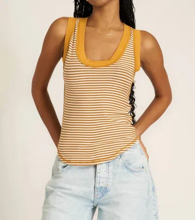 PROJECT SOCIAL T HITS DIFFERENT STRIPED TANK TOP IN GOLDEN HARVEST
