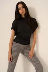 Project Social T Holly Funnel Neck Dolman Top In Black In Black