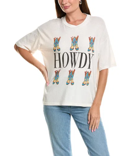 Project Social T Howdy Boots Perfect Bf T-shirt In White