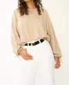 PROJECT SOCIAL T IDRIS TIE SLEEVE SWEATSHIRT IN BEIGE