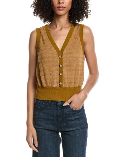 Project Social T Ingrid Button Front Textured Tank Top In Orange