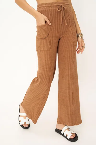 Project Social T Isola Marled Sweater Rib Pant In Brown