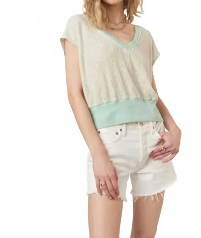 Project Social T Iva Textured Neck Tee In Mint Kiss In Multi