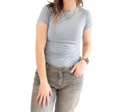 Project Social T Izzie Rouched Baby Tee In Gray In Blue