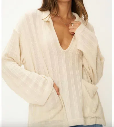 Project Social T Jolina Textured Sweater In Ivory In White