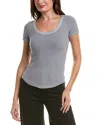 Project Social T Julie Scoop Neck Sweater Rib T-shirt In Gray