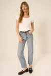 Project Social T Julie Scoop Neck Sweater Rib Tee In White
