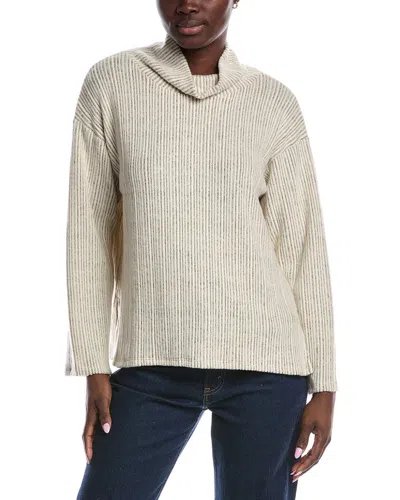 Project Social T Juniper Brushed Funnel Neck Pullover In White