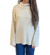 Project Social T Juniper Brushed Funnel Neck Top In Eggnog In Gray