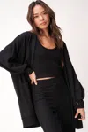 Project Social T Just Relax Cozy Seamed Cardigan In Black In Black