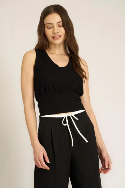 Project Social T Kamora Cozy Scoop Neck Vest In Black