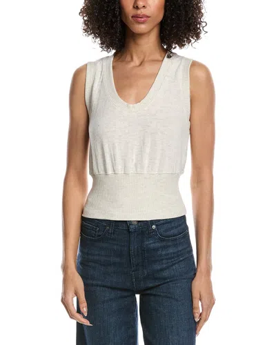 Project Social T Kamora Heathered Cozy Scoop Neck Tank Top In White