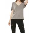 Project Social T Kaycee Textured Short Sleeve Tee In Gray In Gray