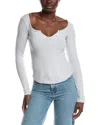 Project Social T Kieran Notch Neck Rib Top In White