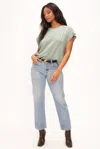 Project Social T Kiki Ruched Shoulder Washed Easy Fit Tee In Gray