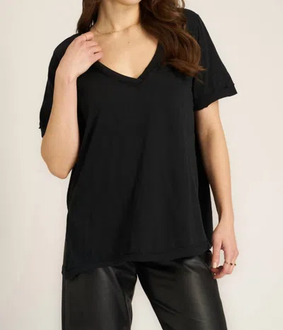 Project Social T Knock Out V Neck Tee In Black
