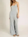 Project Social T Last Dance Twist Back Sweater Rib Jumpsuit In Gray