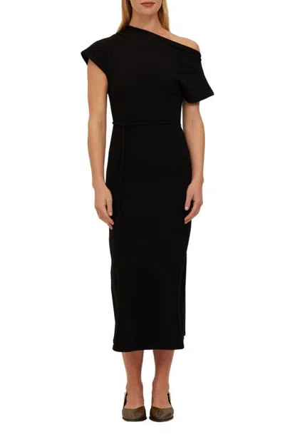 Project Social T Laurel Off The Shoulder Midi Dress In Black