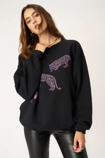 Project Social T Leopards Oversized Sweatshirt In Black