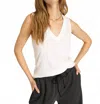Project Social T Let Me Know Relaxed Slub V Neck Tank In White