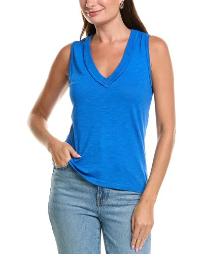 Project Social T Let Me Know Slub V Neck Tank In Blue