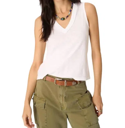 Project Social T Let Me Know Slub V-neck Tank Top In White