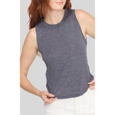 Project Social T Libra Textured Rib Ringer Tank In Gray