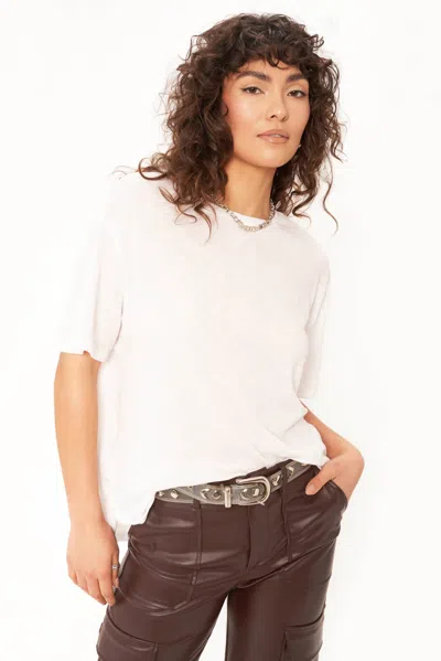 Project Social T Lola Sheer Side Slit Relaxed Tee In White