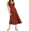 Project Social T Loma Seamed Tank Dress In Russet Brown In Brown
