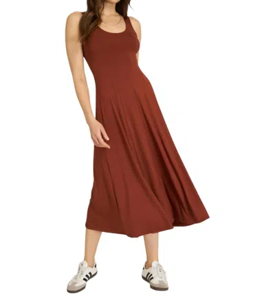 Project Social T Loma Seamed Tank Dress In Russet Brown In Multi