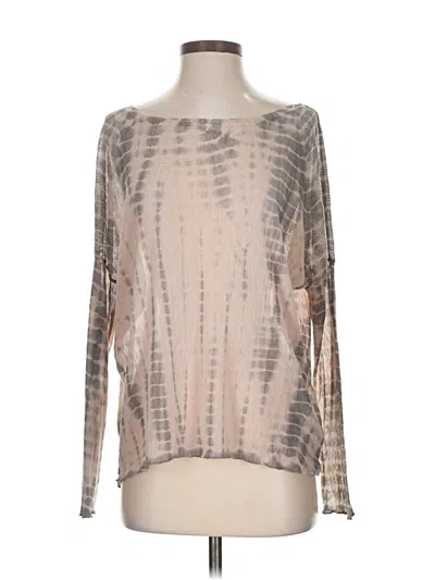 Pre-owned Project Social T Long Sleeve Blouse In Tan